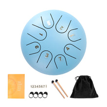 Load image into Gallery viewer, Steel Tongue Drum Set 6 Inch 8 Tune Handpan Drum Pad Tank with Drumstick Carrying Bag Percussion Instruments Accessories New
