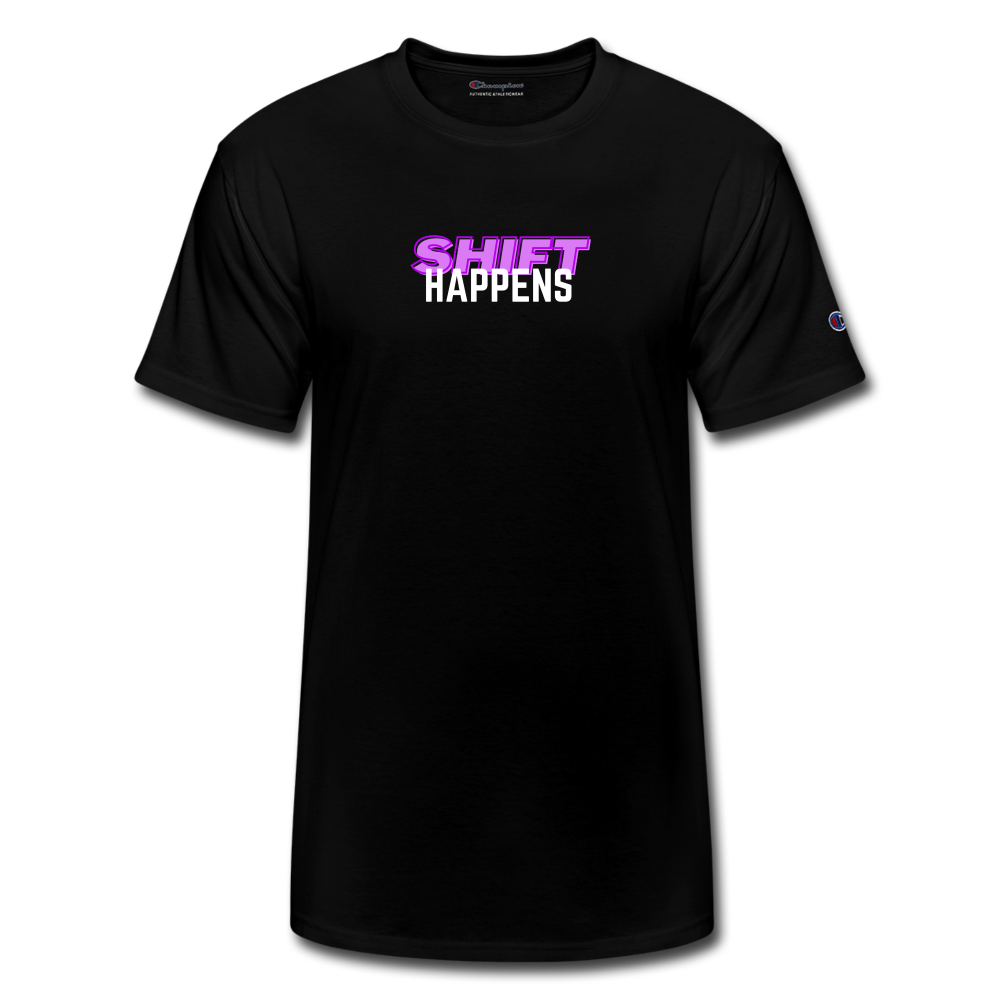 Shift Happens Champion Unisex T-Shirt - black