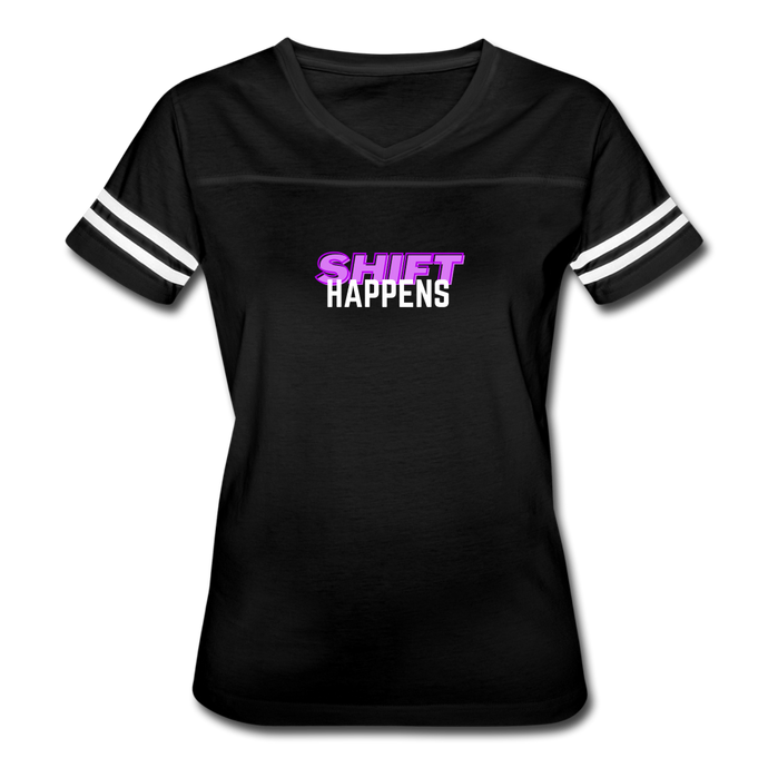 Shift Happens Women’s Vintage Sport T-Shirt - black/white